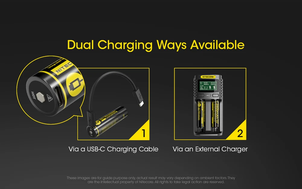 Nitecore 2600mAh USB-C Rechargeable 18650 Button Top Battery - Image 5
